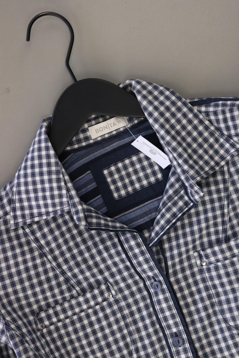 Bonita Karobluse Gr. 36 kariert Langarm blau aus Baumwolle
