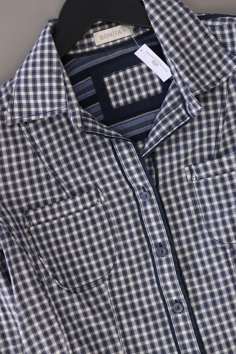 Bonita Karobluse Gr. 36 kariert Langarm blau aus Baumwolle