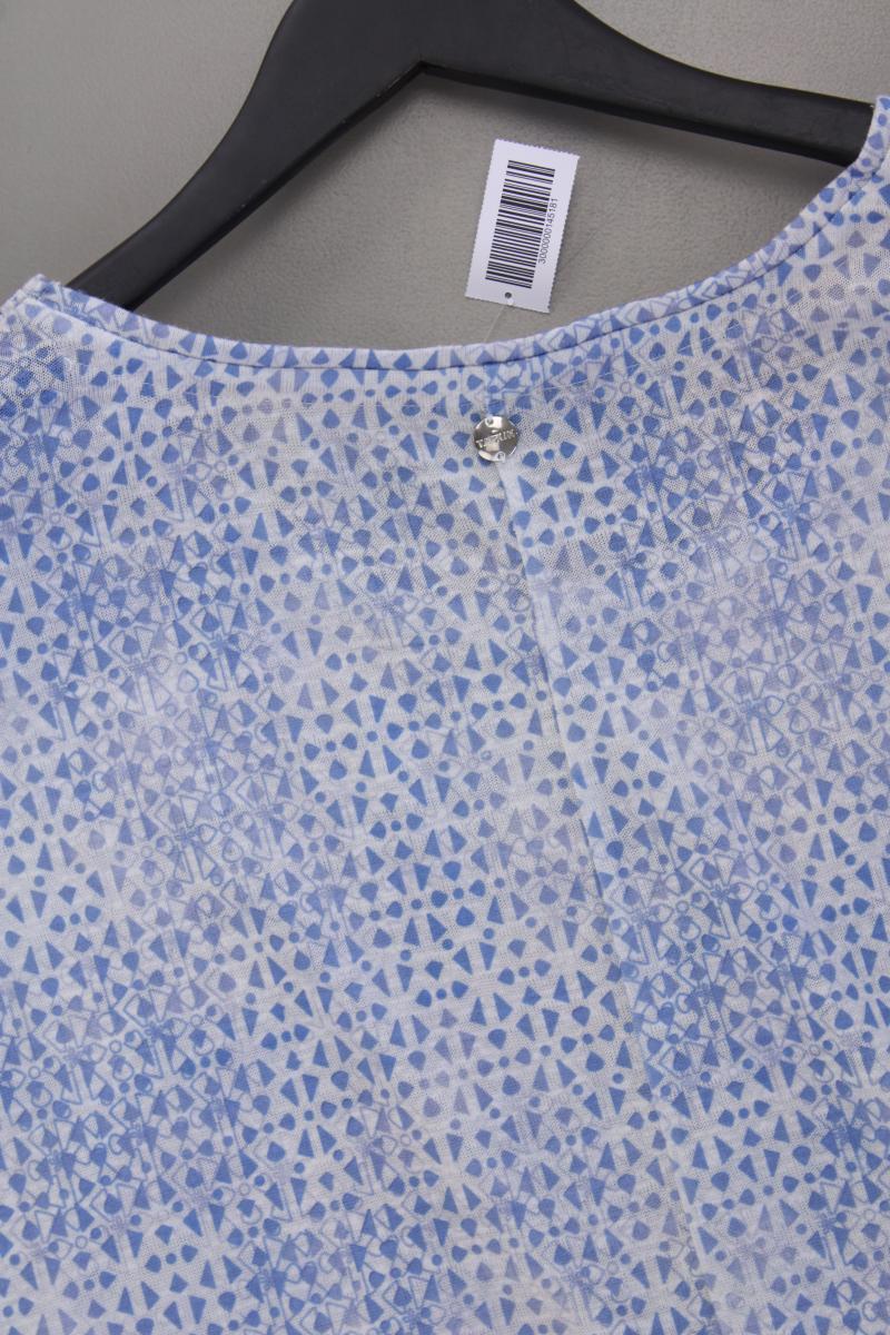 Taifun Kurzarmbluse Gr. 46 mit Blumenmuster blau