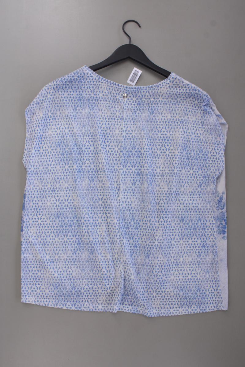 Taifun Kurzarmbluse Gr. 46 mit Blumenmuster blau