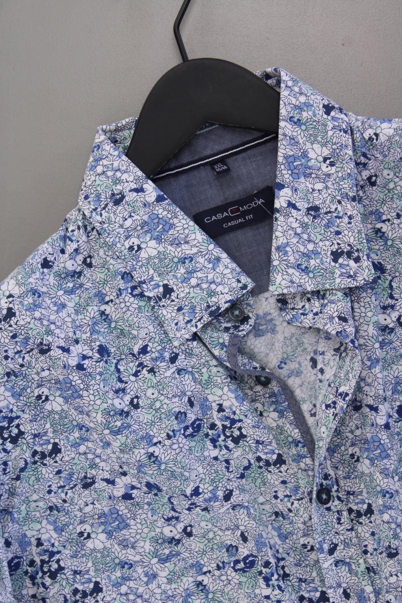 Casa Moda Langarmhemd für Herren Gr. Hemdgröße 45/46 mit Blumenmuster blau