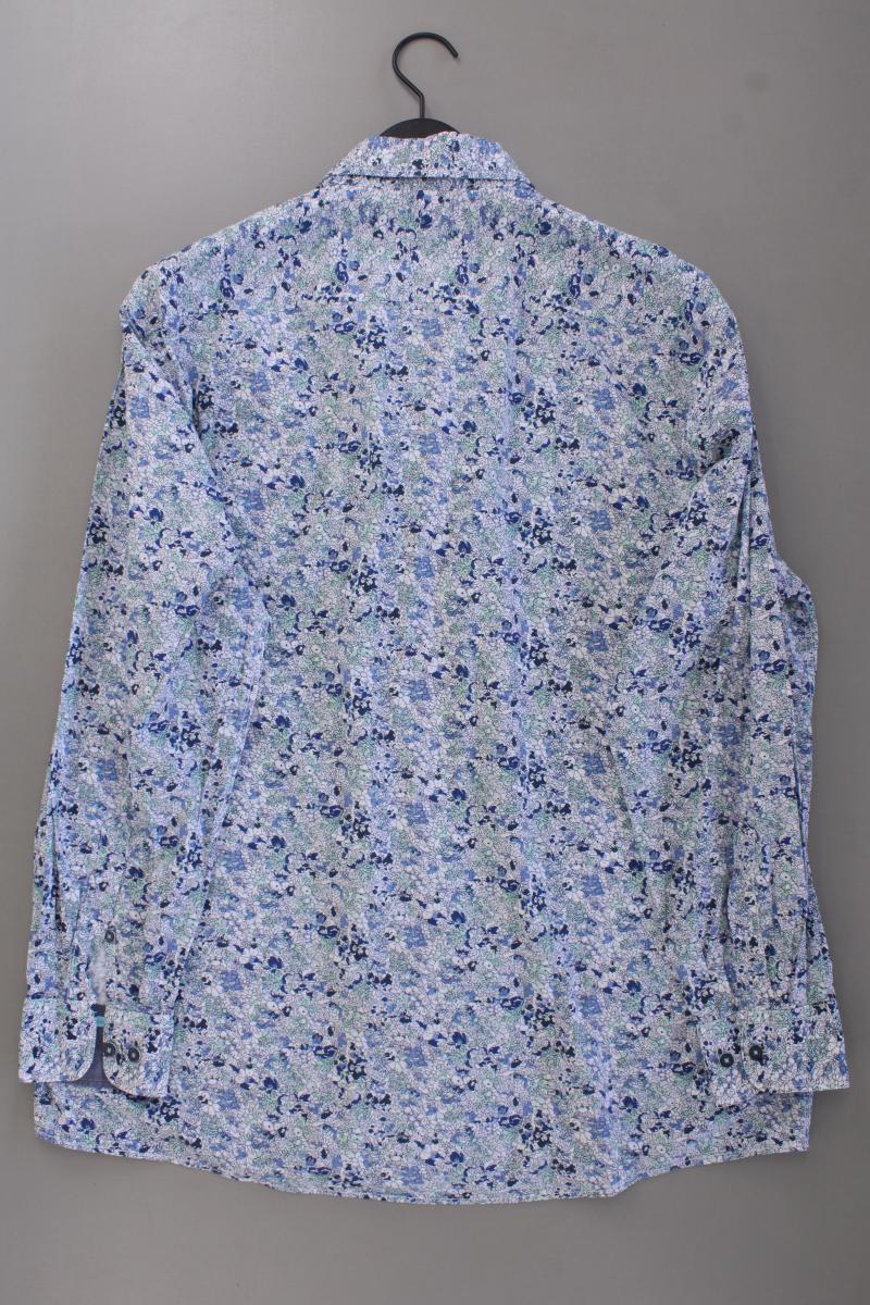 Casa Moda Langarmhemd für Herren Gr. Hemdgröße 45/46 mit Blumenmuster blau