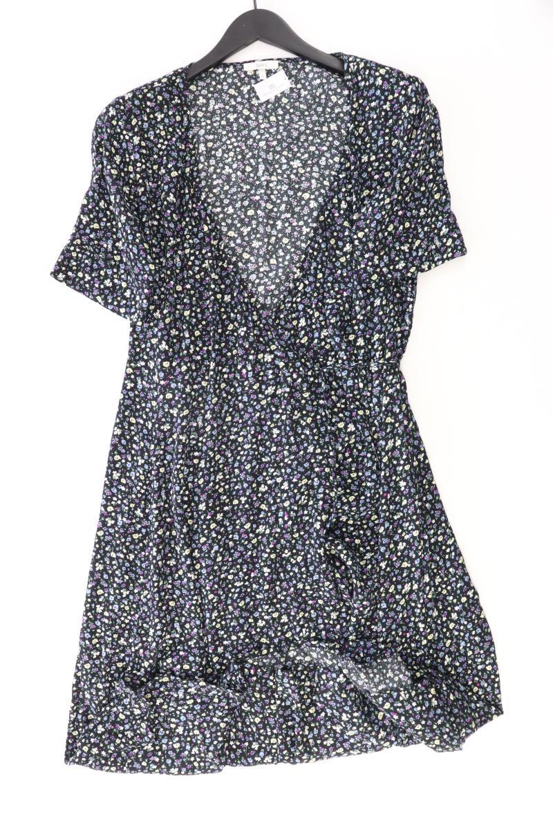 Jake*s Wickelkleid Gr. 42 mit Blumenmuster Kurzarm schwarz