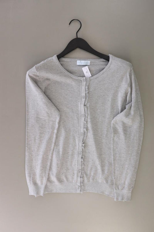 Himmelblau Strickjacke Gr. L Langarm mit Glitzer grau
