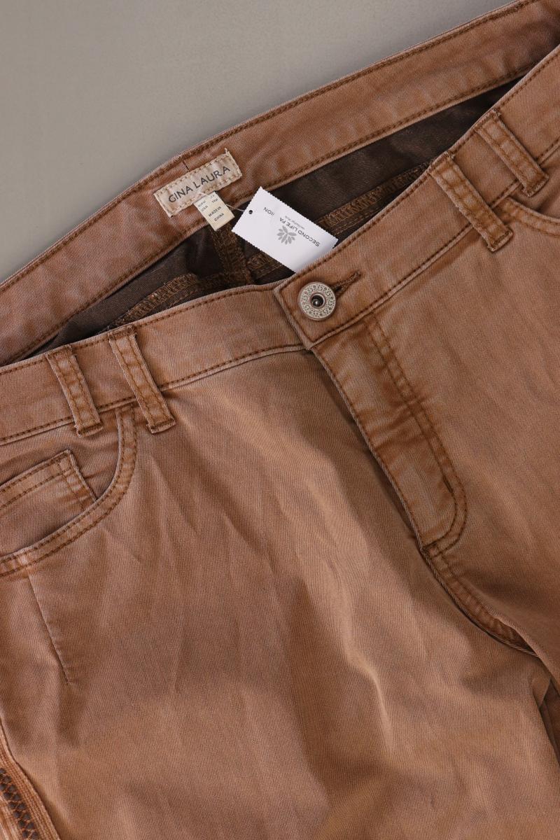 Gina Laura Straight Jeans Gr. W32 braun aus Baumwolle