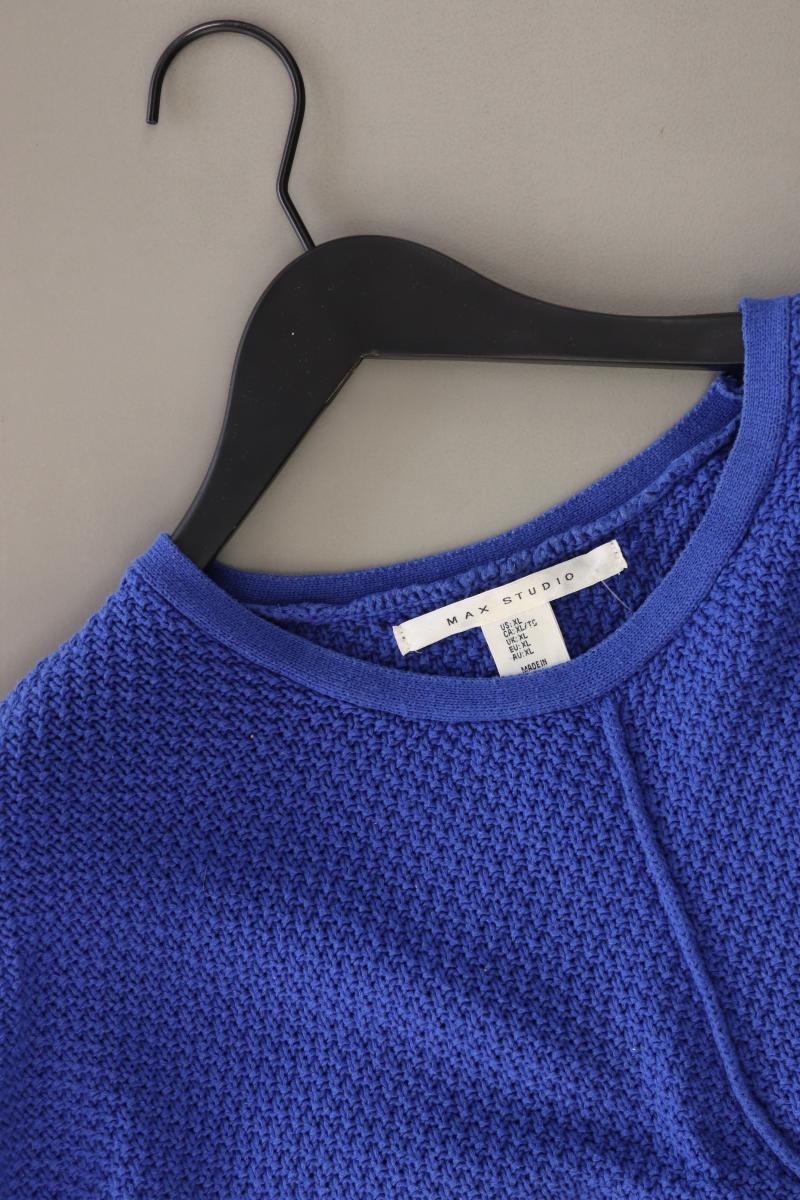 MAX STUDIO Grobstrickpullover Gr. XL blau aus Baumwolle