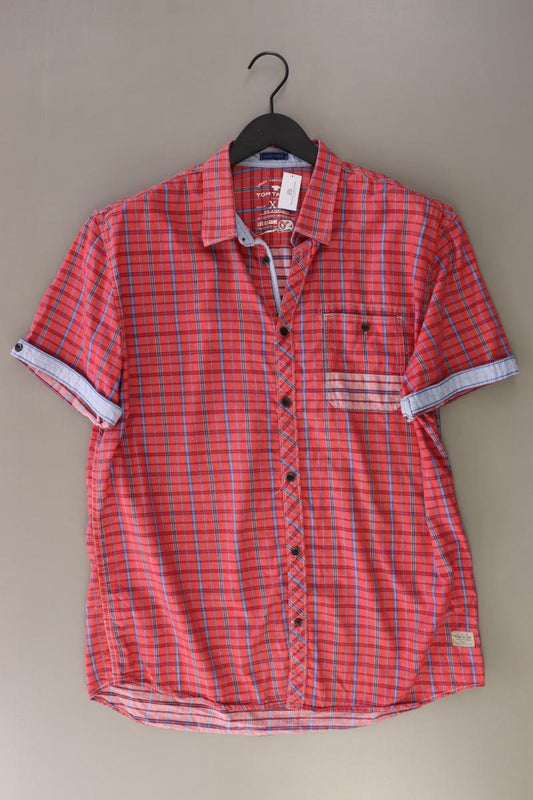Tom Tailor Karohemd für Herren Gr. XL kariert Kurzarm rot aus Baumwolle