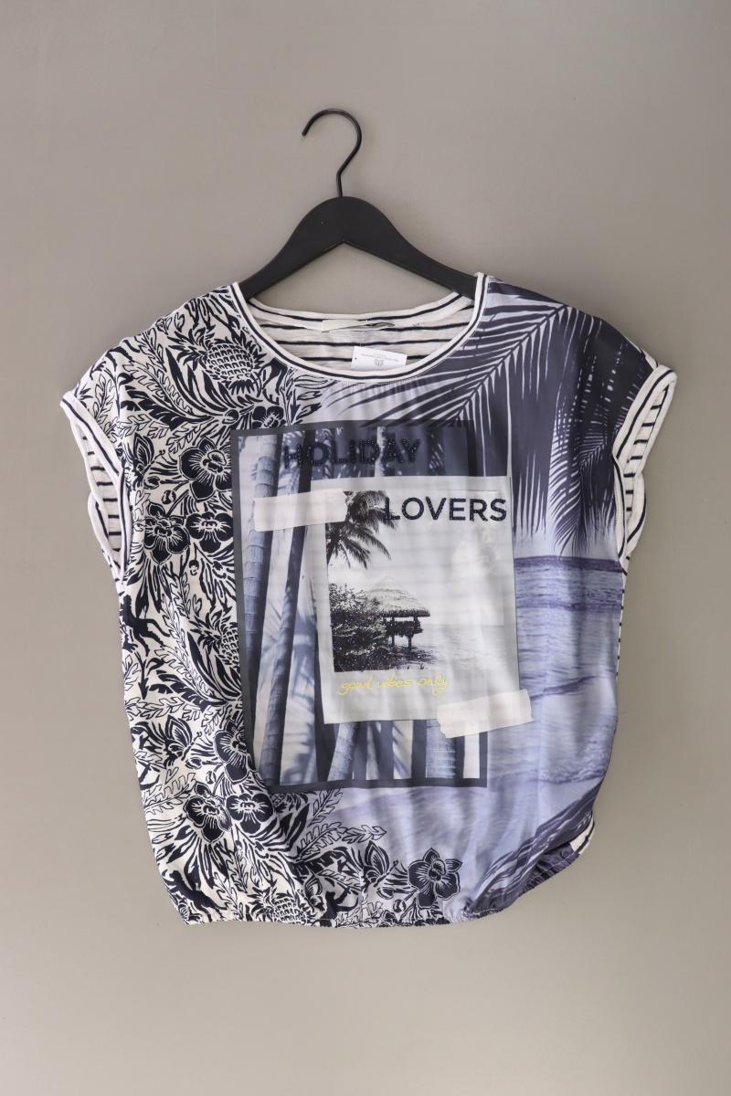 Oui Kurzarmbluse Gr. 34 blau aus Baumwolle