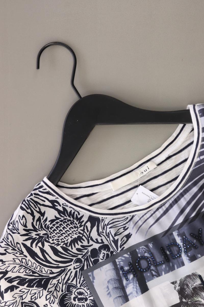 Oui Kurzarmbluse Gr. 34 blau aus Baumwolle