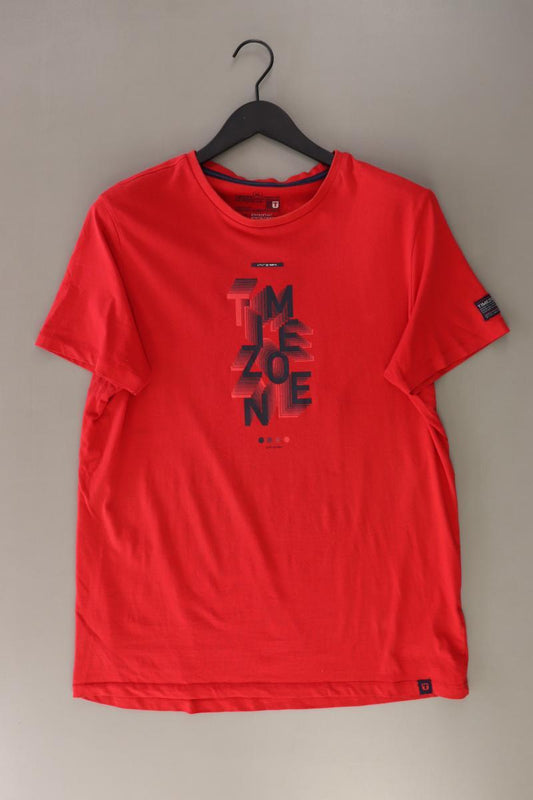 Timezone Printshirt für Herren Gr. XL Kurzarm rot aus Baumwolle