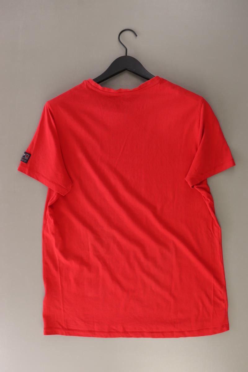 Timezone Printshirt für Herren Gr. XL Kurzarm rot aus Baumwolle