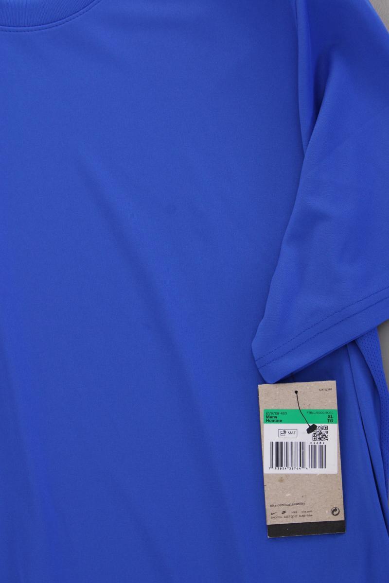 Nike Sportshirt für Herren Gr. XL neu mit Etikett Kurzarm blau aus Polyester
