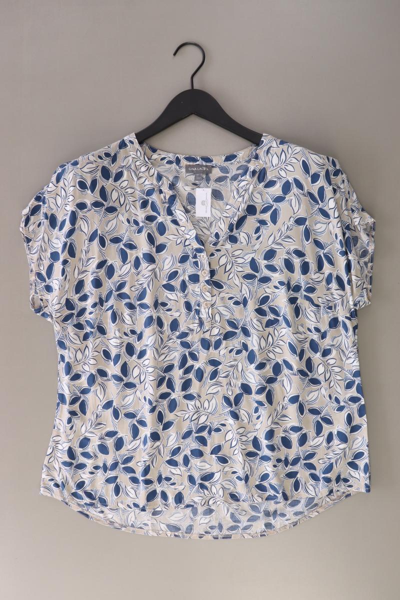Gina Laura Kurzarmbluse Gr. 46 blau aus Viskose