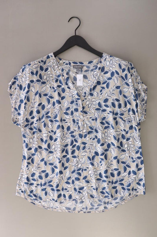 Gina Laura Kurzarmbluse Gr. 46 blau aus Viskose