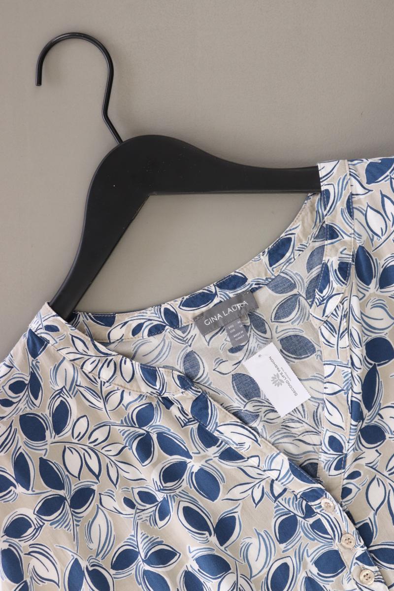 Gina Laura Kurzarmbluse Gr. 46 blau aus Viskose