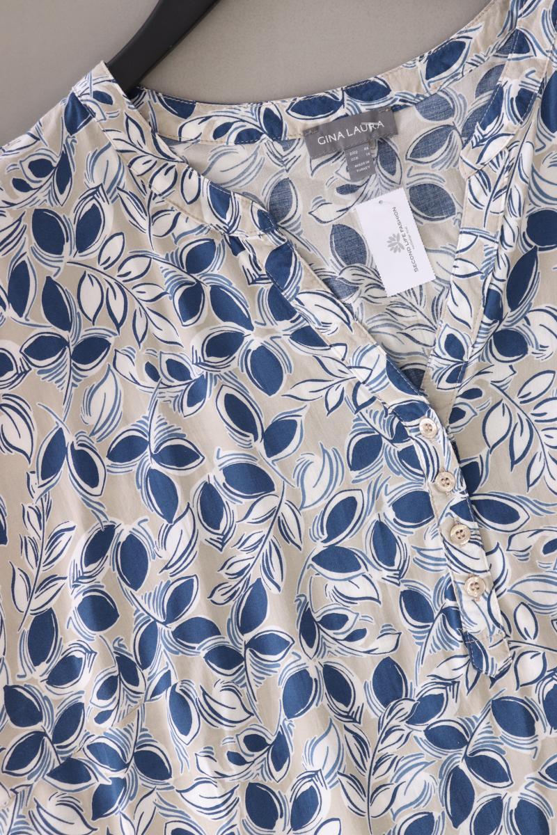 Gina Laura Kurzarmbluse Gr. 46 blau aus Viskose