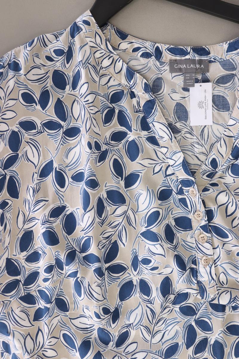 Gina Laura Kurzarmbluse Gr. 46 blau aus Viskose