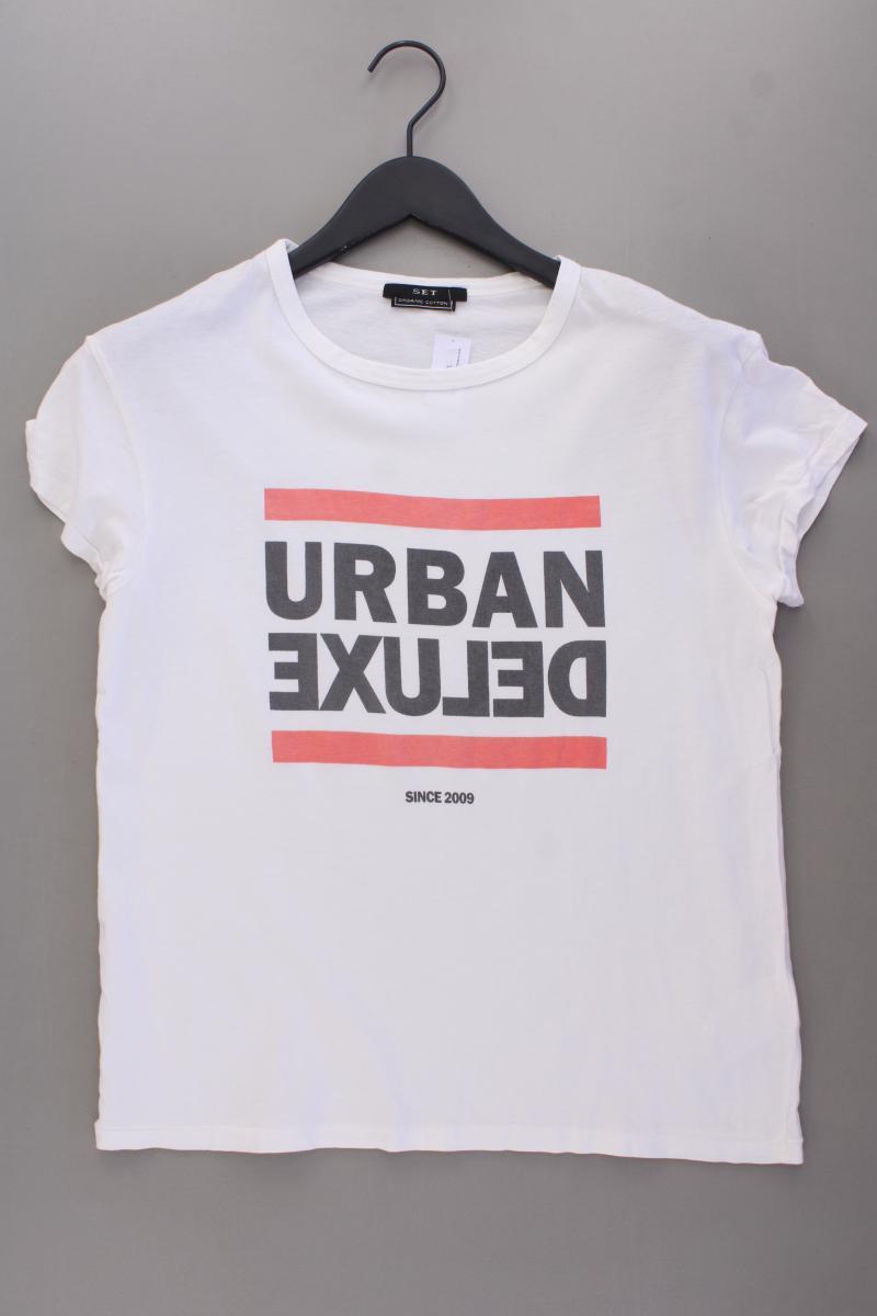 Set Printshirt Gr. 34 Kurzarm weiß aus Baumwolle