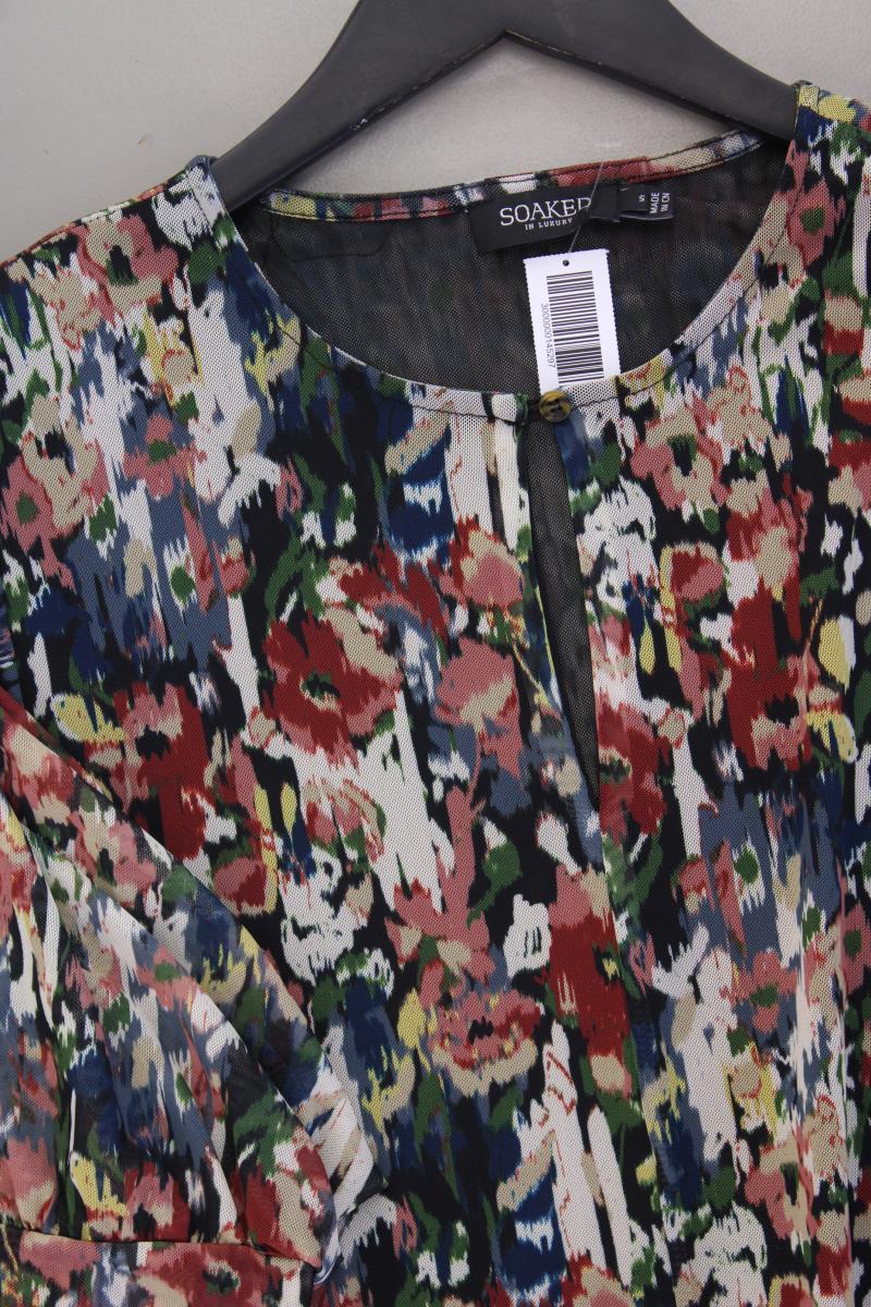 SOAKED IN LUXURY Poppie Dress Midikleid Gr. S mit Blumenmuster 3/4 Ärmel