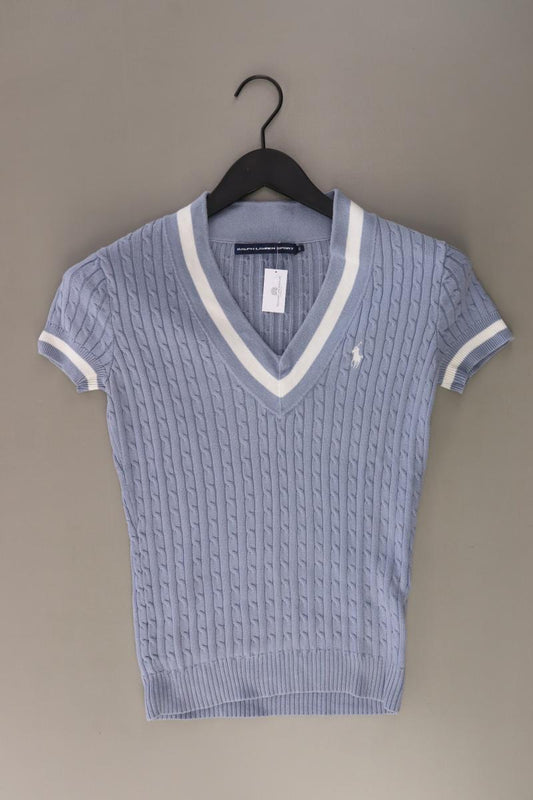Ralph Lauren Sport Shirt mit V-Ausschnitt Gr. S Kurzarm Vintage blau
