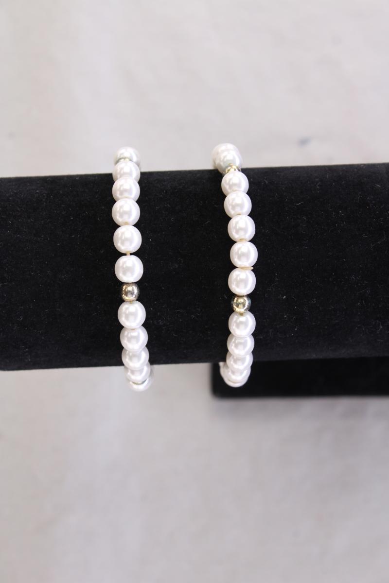 Perlenarmband creme
