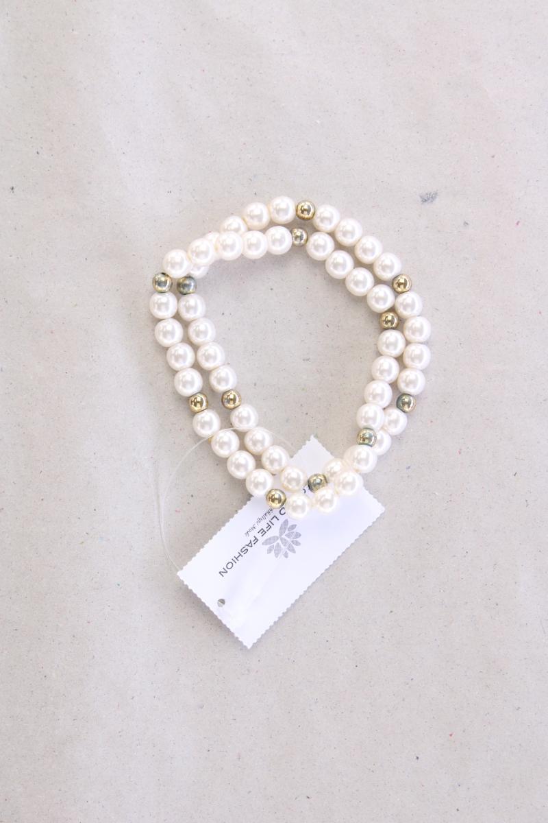 Perlenarmband creme