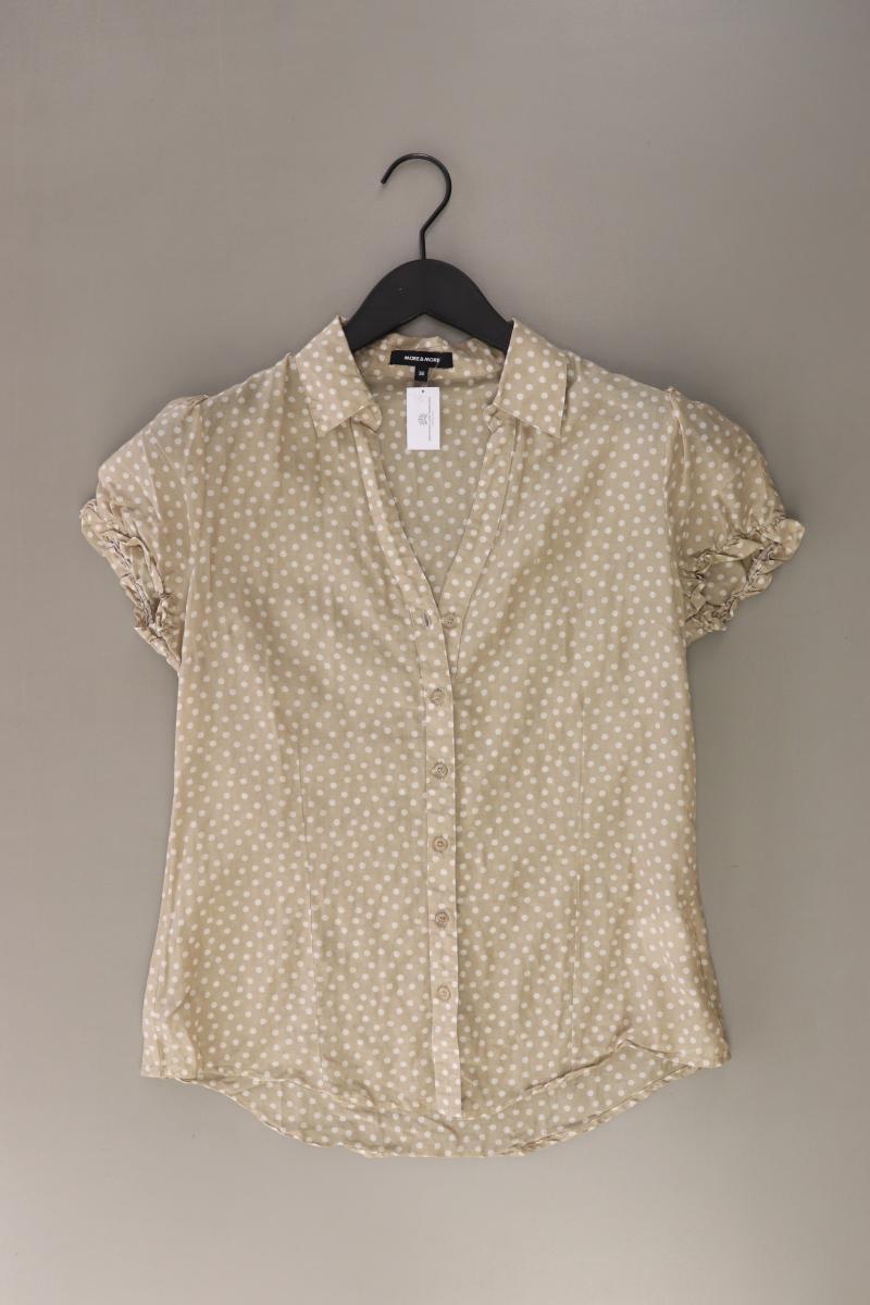 More&More Bluse mit Seide Gr. 36 gepunktet Kurzarm creme aus Baumwolle