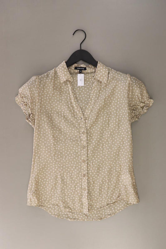 More&More Bluse mit Seide Gr. 36 gepunktet Kurzarm creme aus Baumwolle