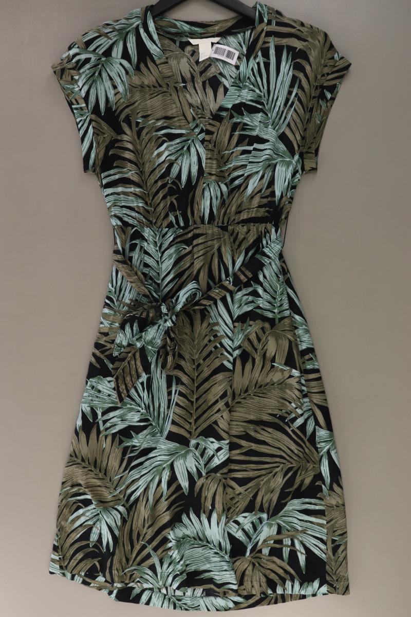 H&M Maxikleid Gr. 36 Kurzarm grün aus Baumwolle