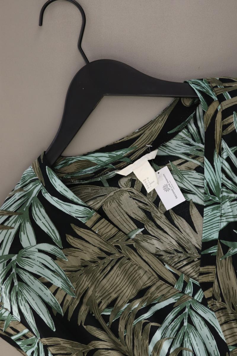 H&M Maxikleid Gr. 36 Kurzarm grün aus Baumwolle