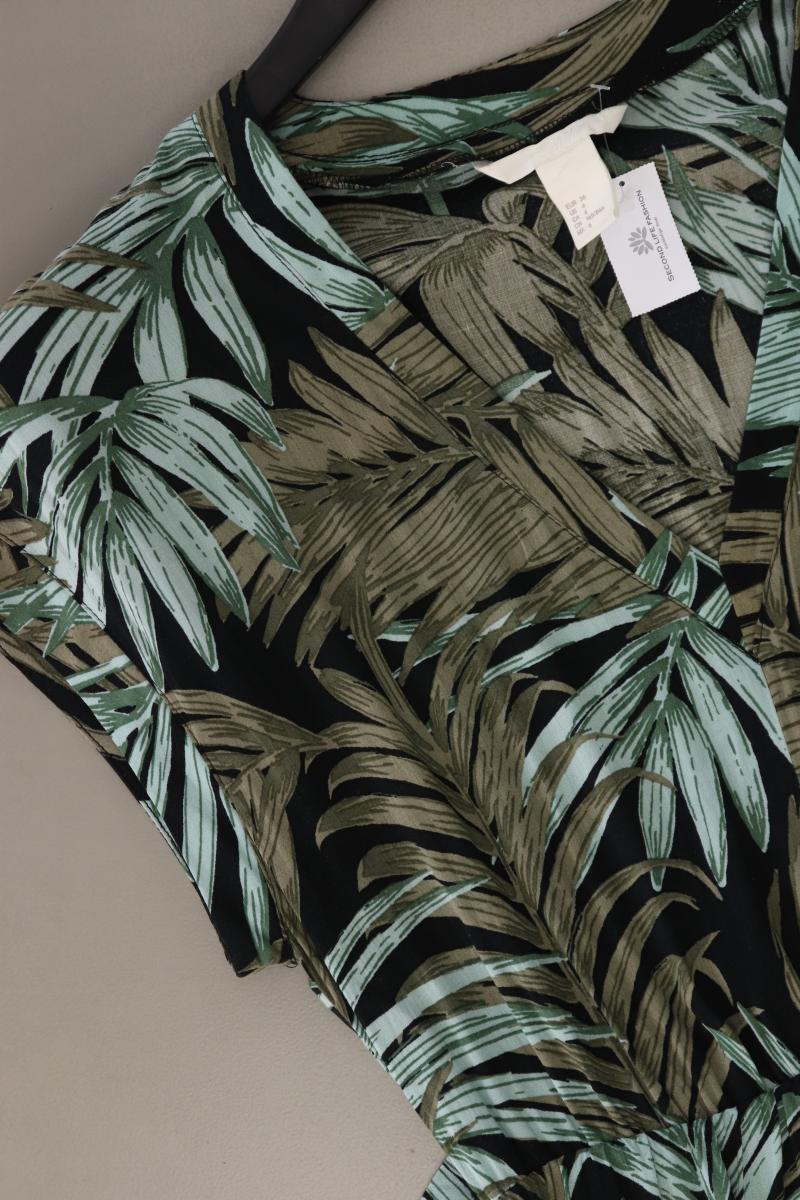 H&M Maxikleid Gr. 36 Kurzarm grün aus Baumwolle