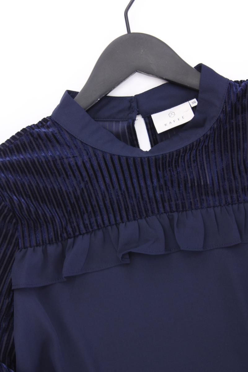Kaffe Langarmbluse Gr. 36 blau aus Polyester