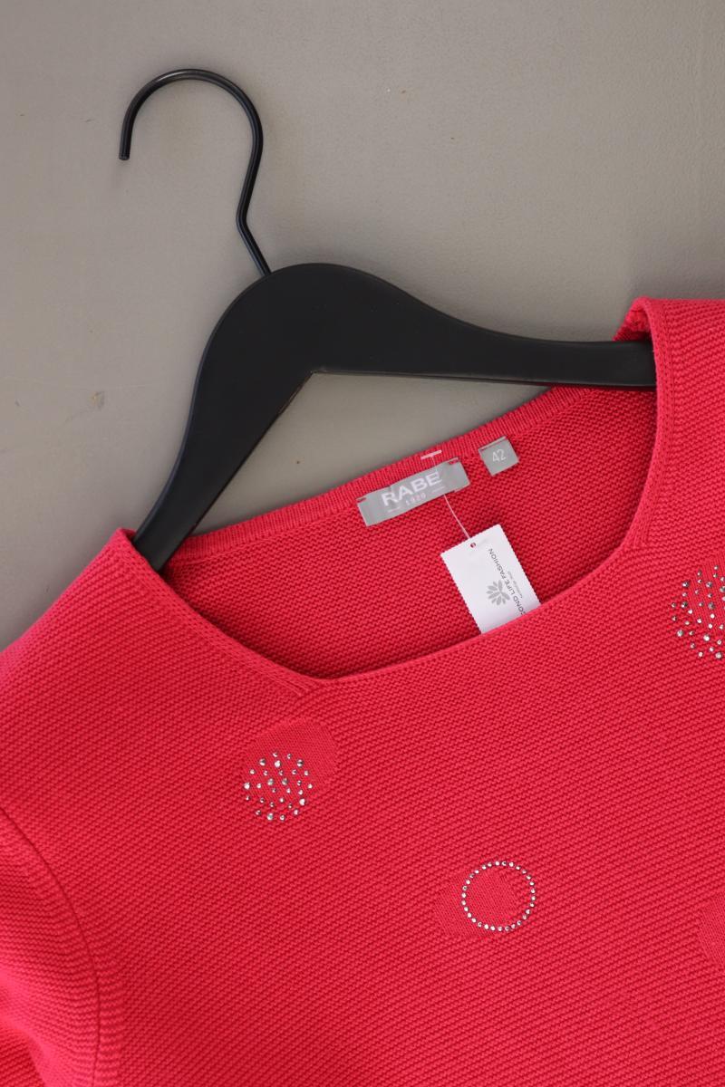 Rabe Grobstrickpullover Gr. 42 rot aus Baumwolle