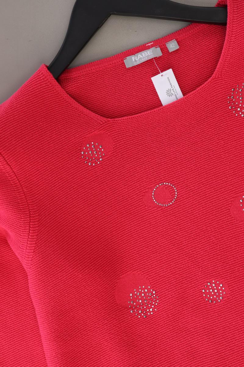 Rabe Grobstrickpullover Gr. 42 rot aus Baumwolle