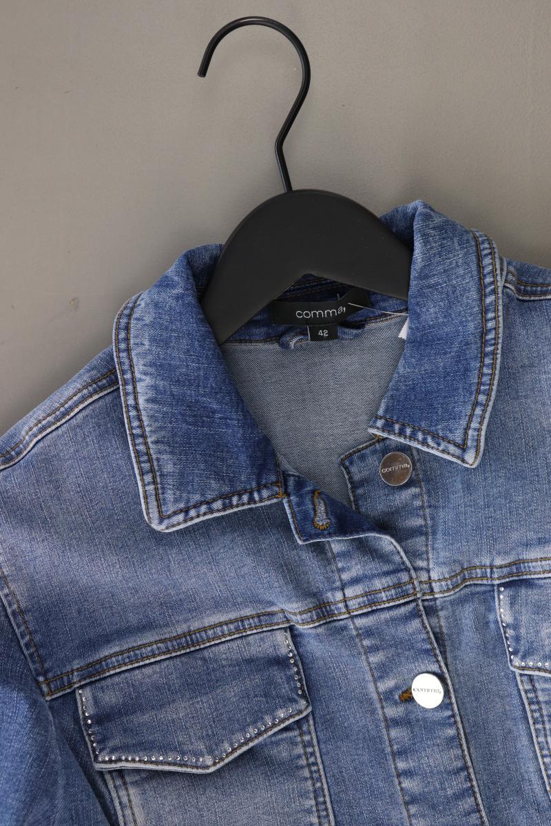 comma, Jeansjacke Gr. 42 blau aus Baumwolle