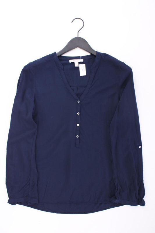 Esprit Langarmbluse Gr. 38 blau aus Viskose