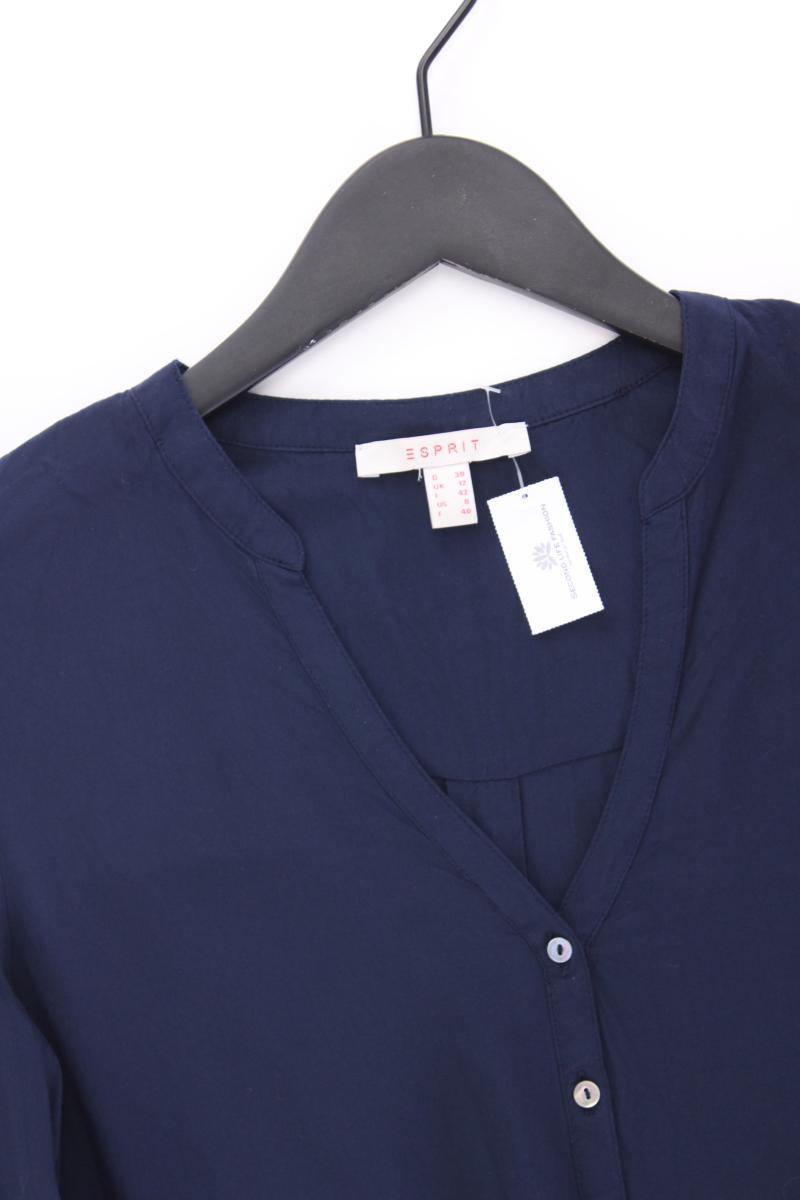 Esprit Langarmbluse Gr. 38 blau aus Viskose