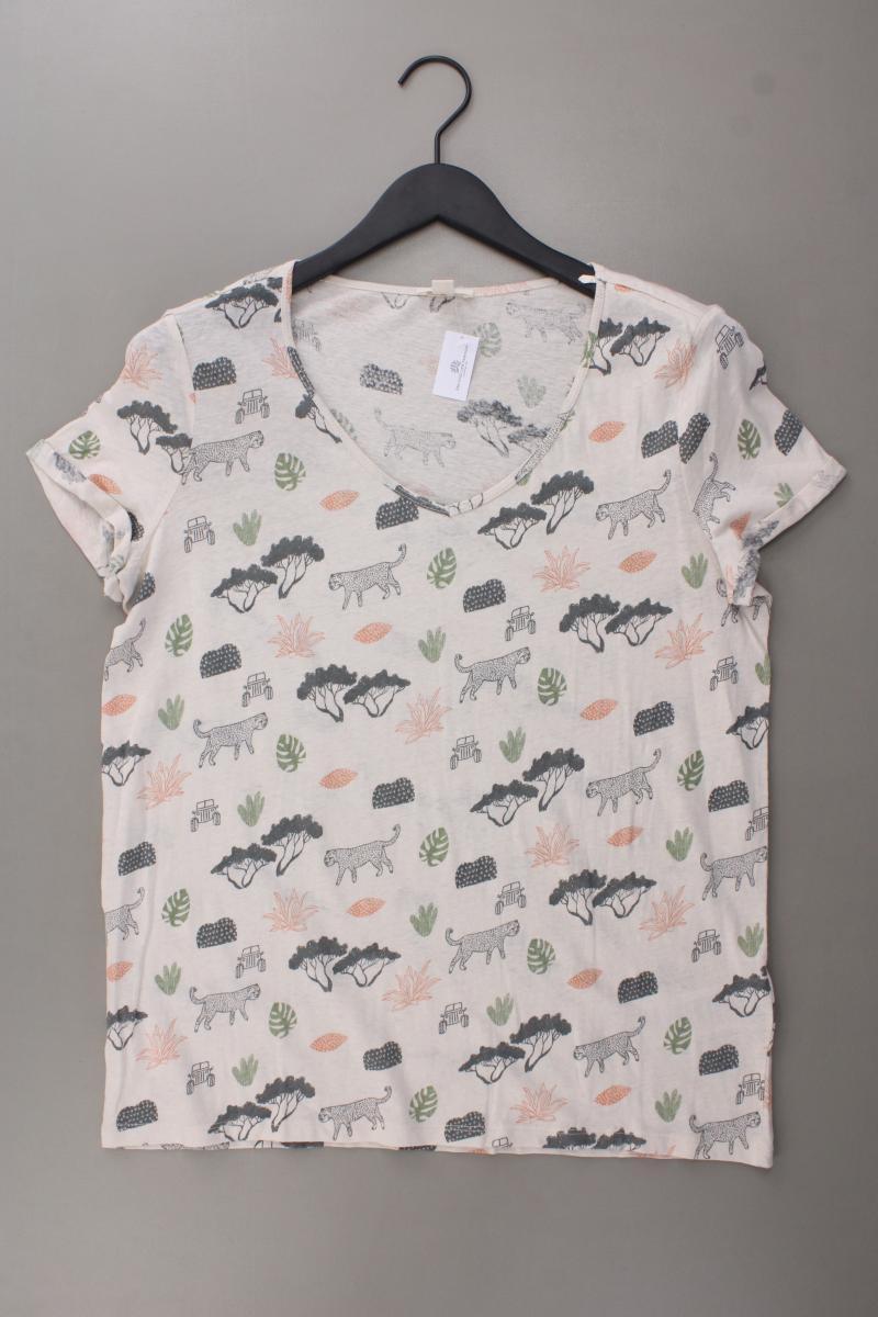 Esprit Printshirt Gr. XL mit Tierdruck Kurzarm creme aus Baumwolle