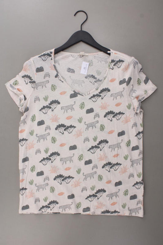 Esprit Printshirt Gr. XL mit Tierdruck Kurzarm creme aus Baumwolle