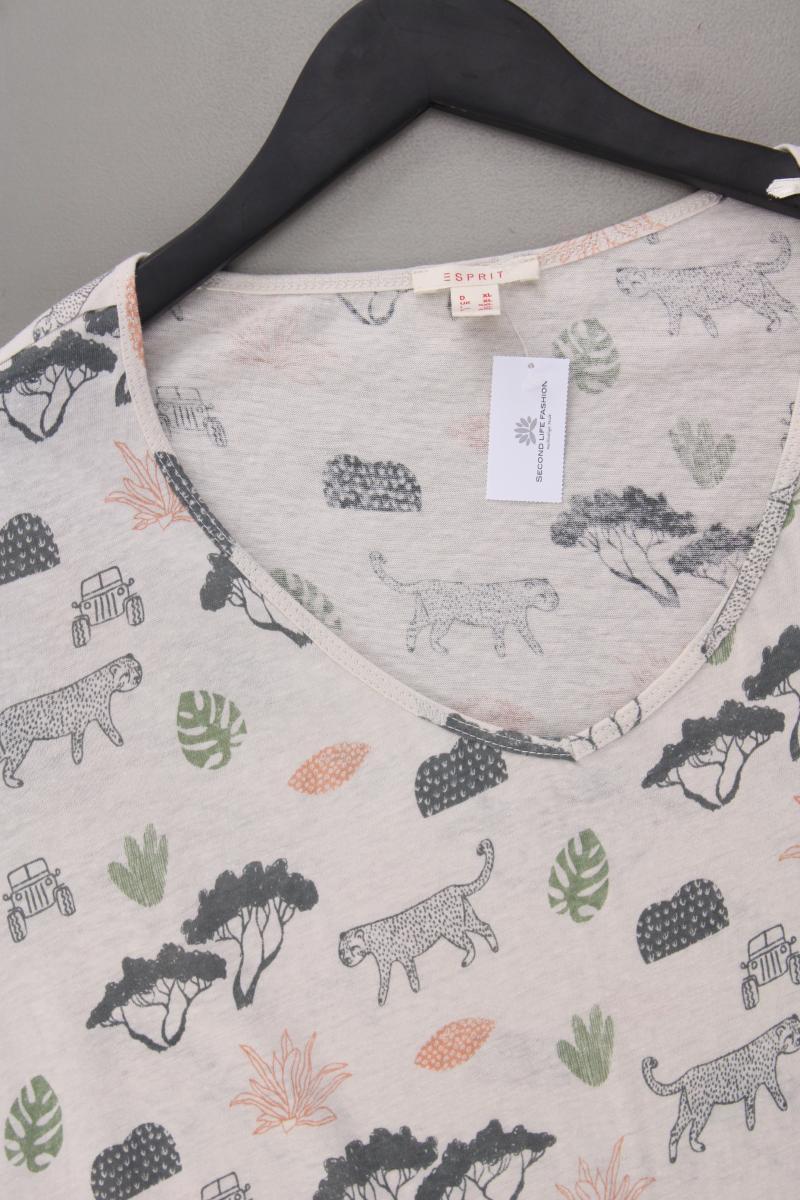 Esprit Printshirt Gr. XL mit Tierdruck Kurzarm creme aus Baumwolle