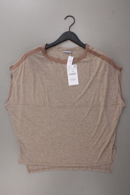 Zara T-Shirt Gr. L neu mit Etikett Kurzarm braun aus Polyester