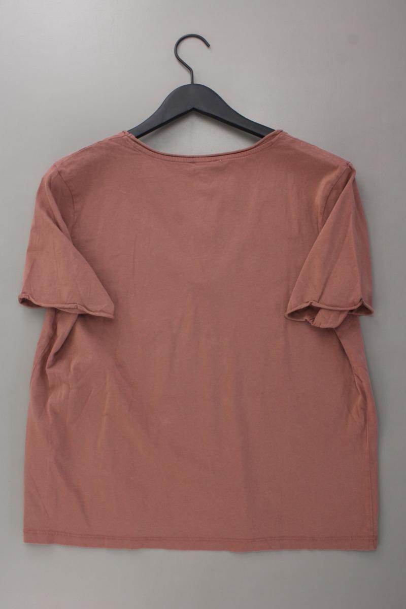 Zara Shirt mit V-Ausschnitt Gr. XL neu mit Etikett Kurzarm braun aus Baumwolle