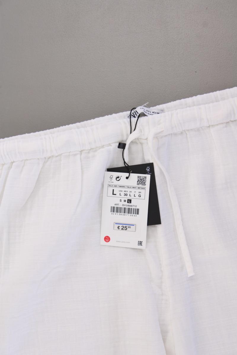 Zara Hose Gr. L neu mit Etikett Neupreis: 25,95€! weiß aus Baumwolle