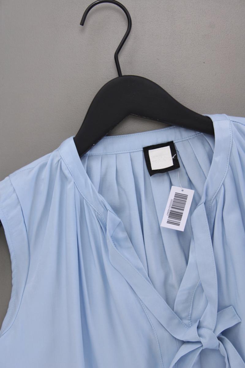 REKEN MAAR Schluppenbluse Gr. 36 neuwertig Ärmellos blau aus Viskose