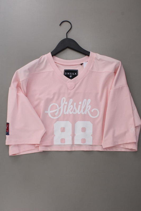 Siksilk Cropped Shirt Gr. L Kurzarm rosa aus Polyester