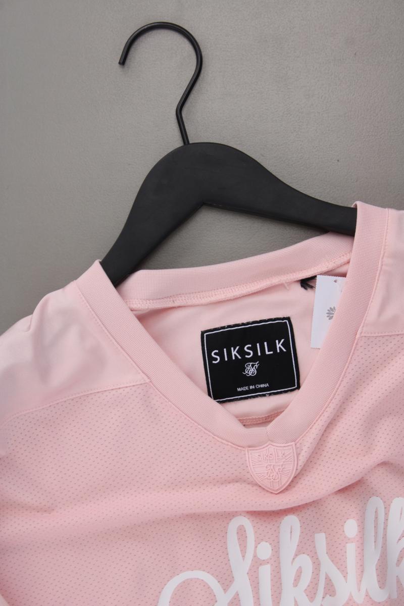 Siksilk Cropped Shirt Gr. L Kurzarm rosa aus Polyester