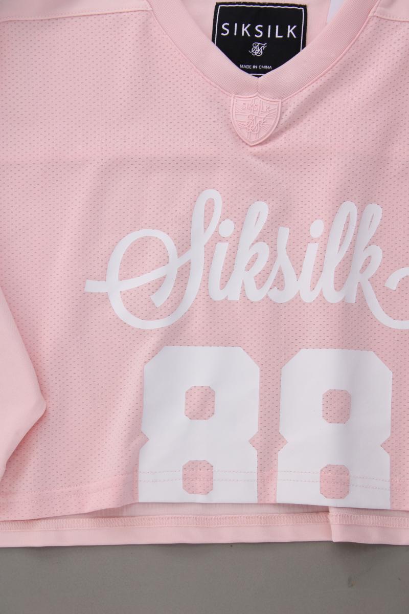 Siksilk Cropped Shirt Gr. L Kurzarm rosa aus Polyester
