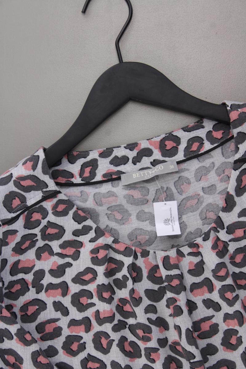 Betty & Co. Classic Bluse Gr. 38 mit Tierdruck 3/4 Ärmel grau aus Viskose
