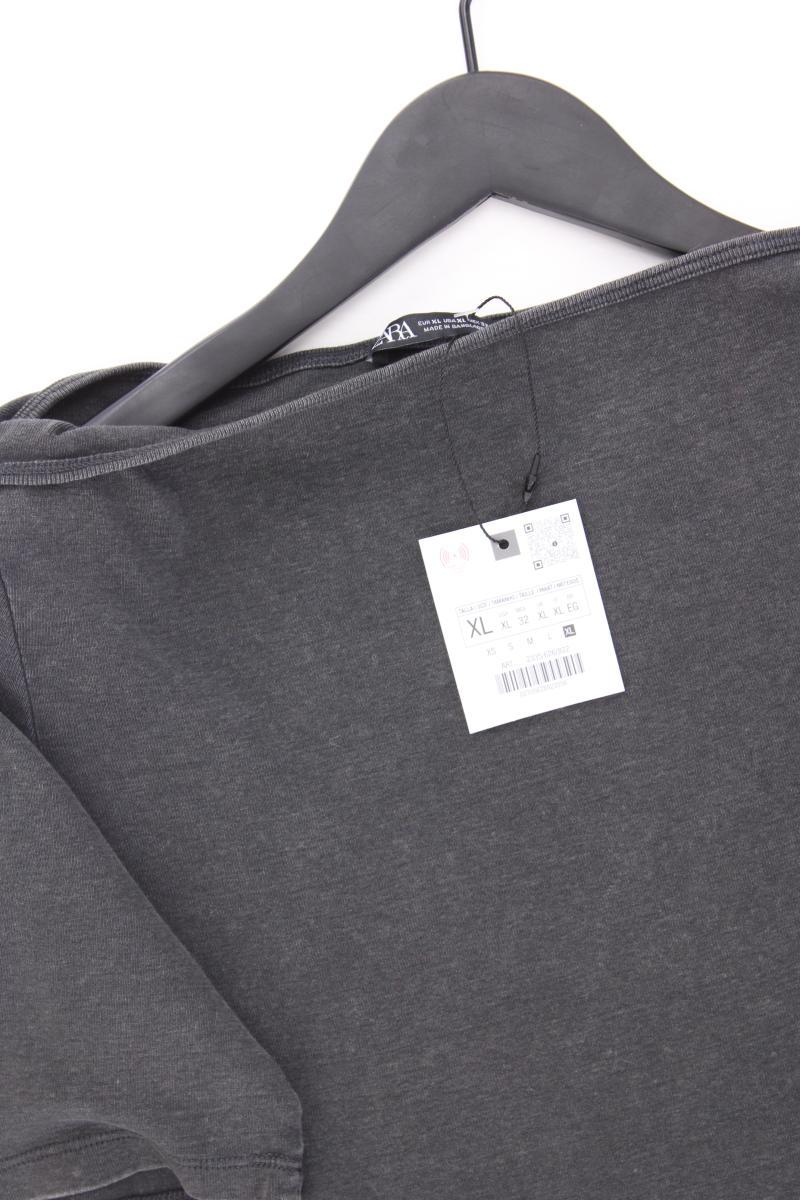 Zara T-Shirt Gr. XL neu mit Etikett Kurzarm grau aus Baumwolle
