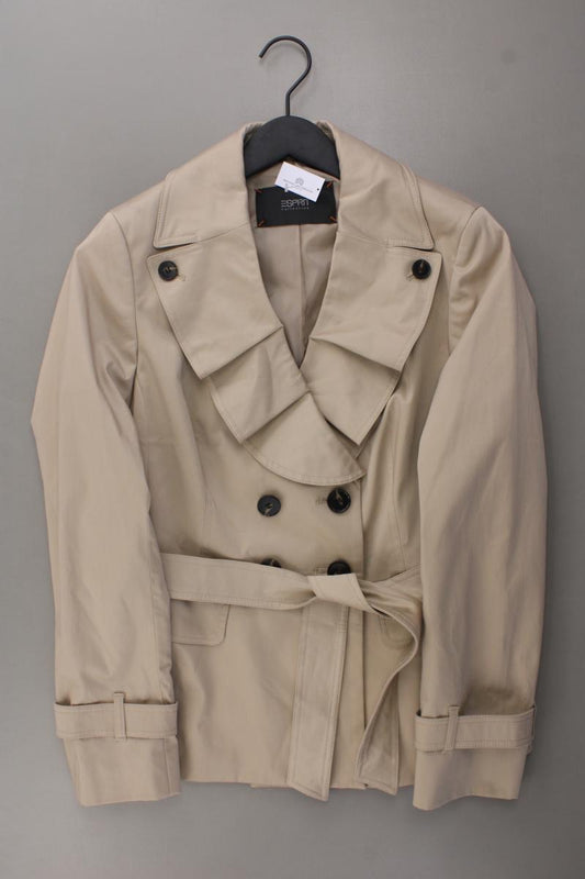 Esprit Collection Classic Jacke Gr. 40 mit Gürtel creme aus Baumwolle